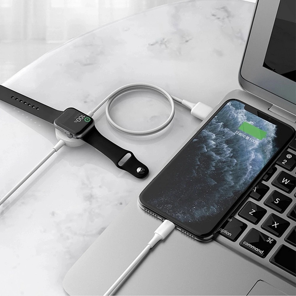 2 in 1 Wireless Magnetic Charging for iPhone 14/13/12 Apple Watch SE/6/5/4/3/2/1 - Picture 4 of 6